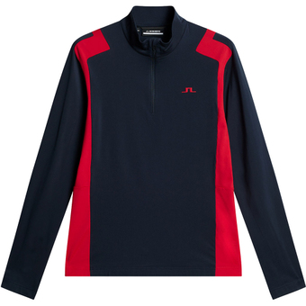 J.Lindeberg Lukas Quarter Zip Mid Layer Langarmshirt Barbados Cherry Herren