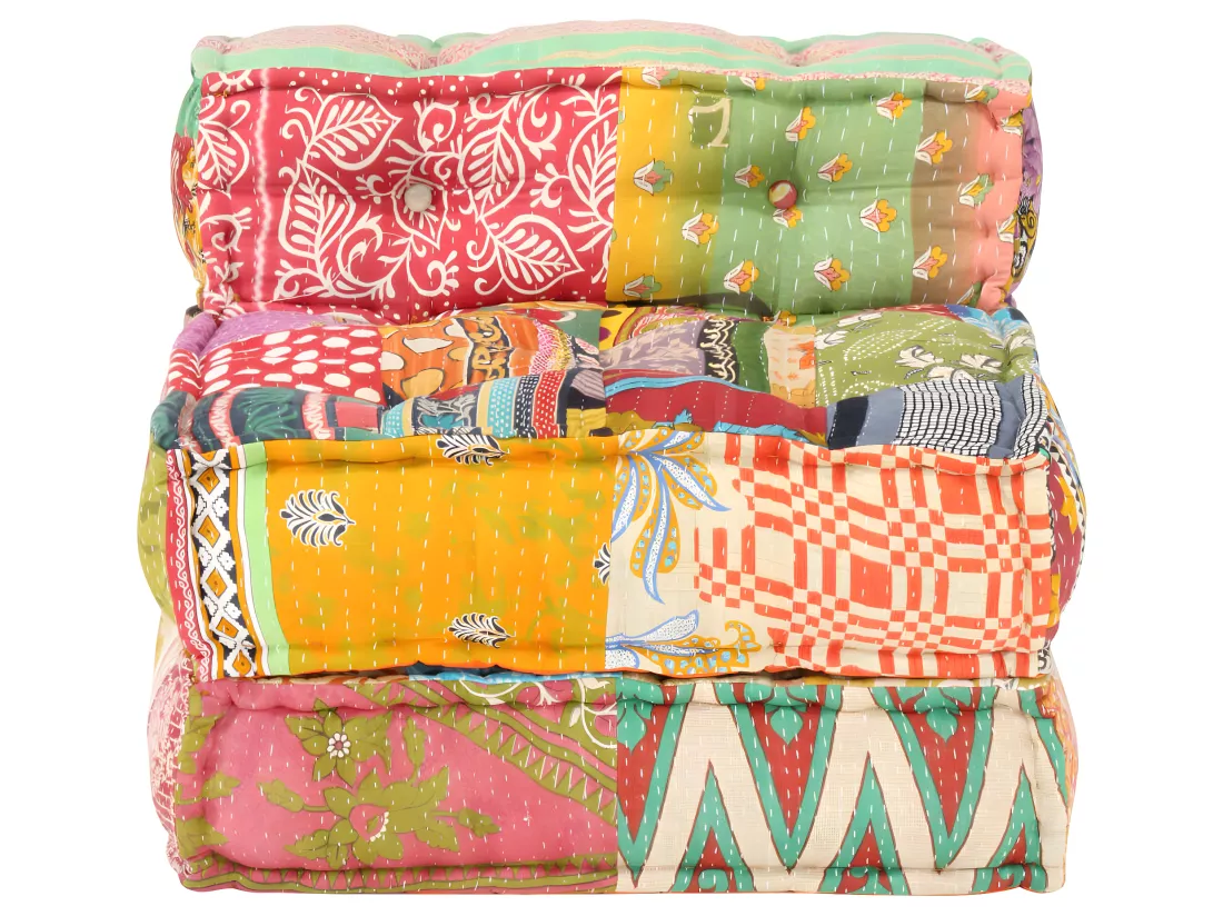 Coussin de sol pouf tissu 60 x 70 x 51 cm DEC021298