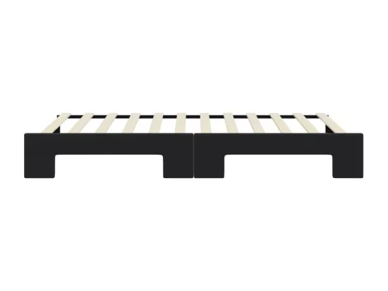 Lit de jour avec lit gigogne noir 90x200 cm velours
