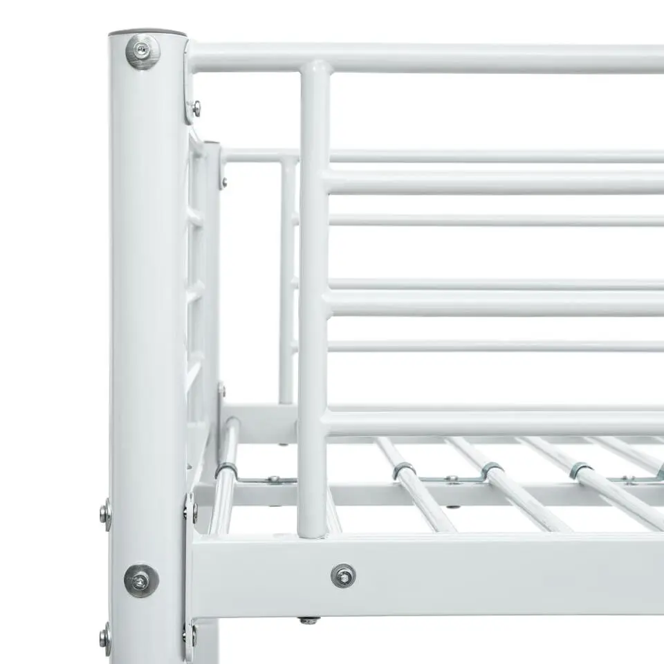 vidaXL - Stapelbed met latten - Wit - Metaal - 140x200 cm/90x200 cm