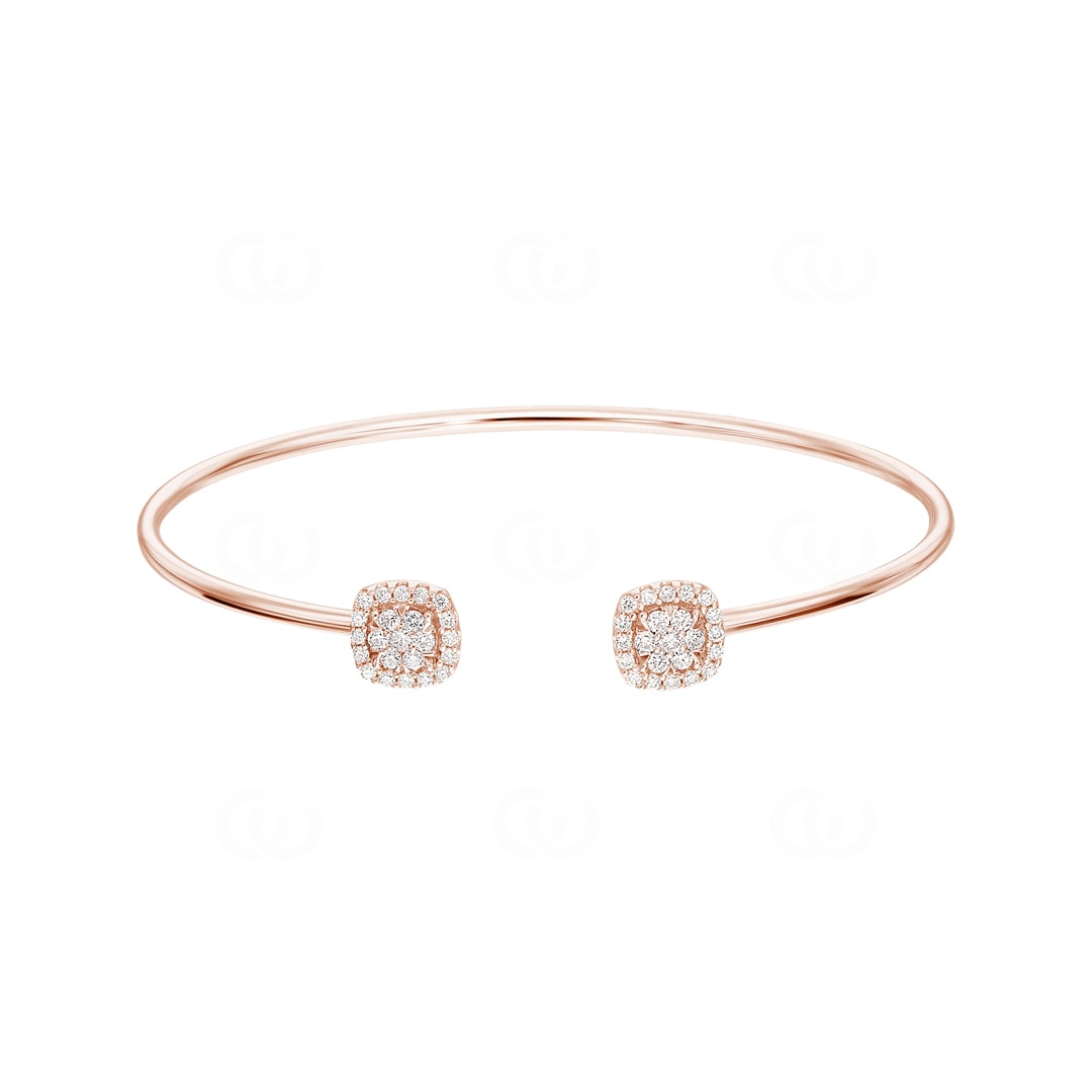 0.50 Karat Diamantarmreif offen 750/18 K Roségold