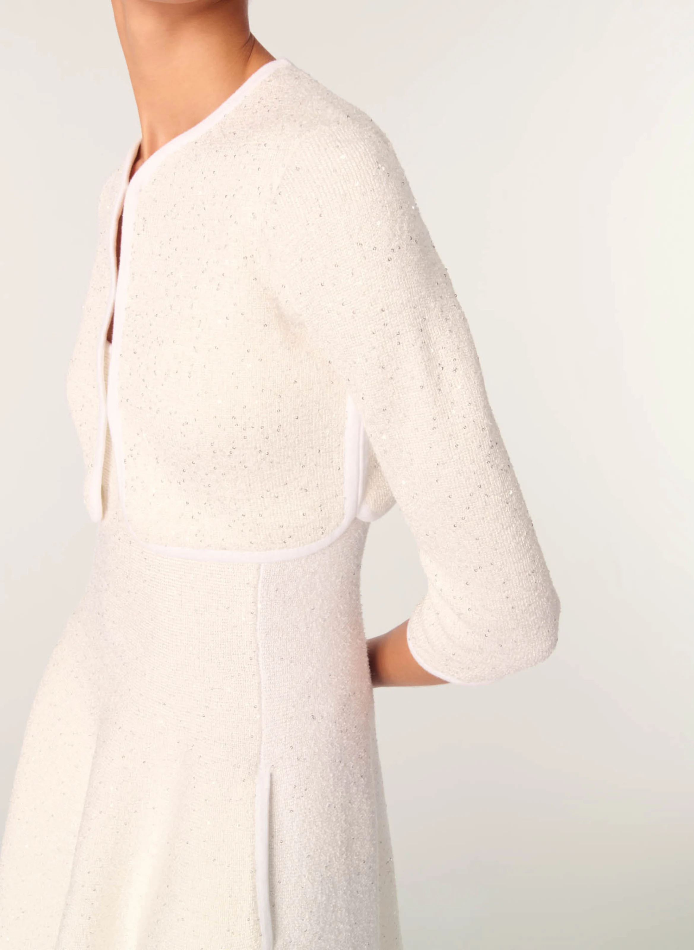 Cardigan col rond | Blanc