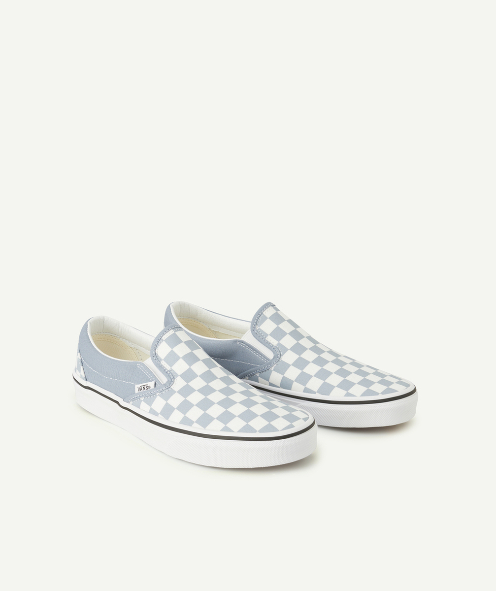 VANSchaussures classic slip-on ado imprimé checkerboard bleu ciel