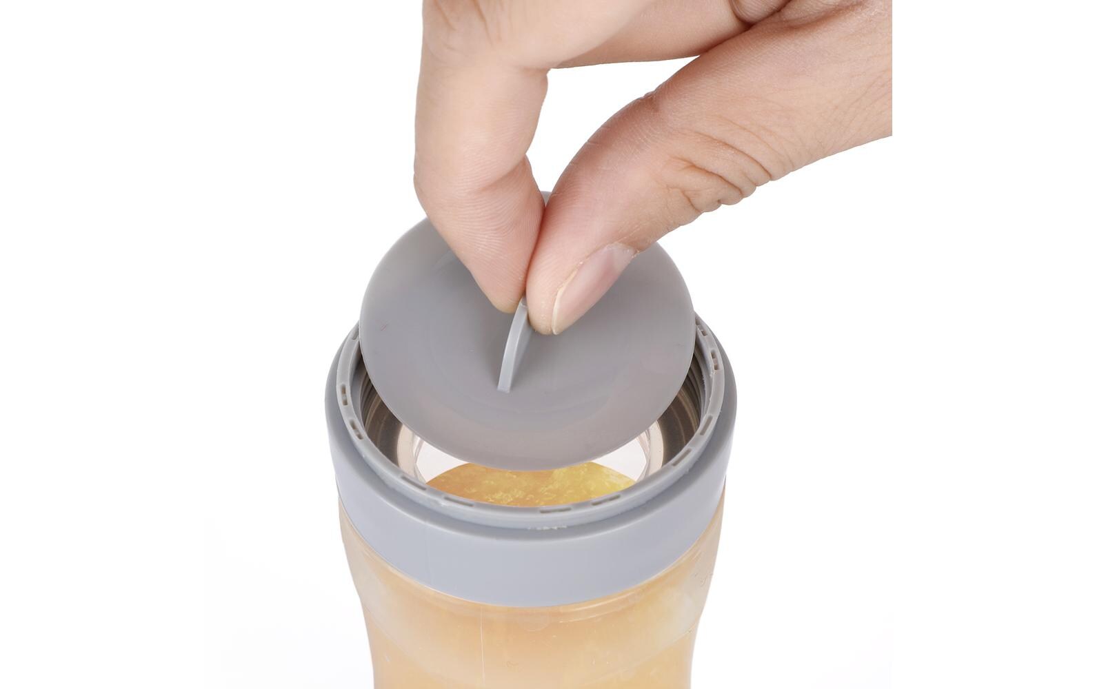 Nahrungsbehälter mit integriertem Löffel 120 mlSqueeze Fütter-Flasche mit Löffel