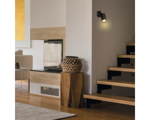 Plafondspot, 1-lichts, L 18 cm, zwart