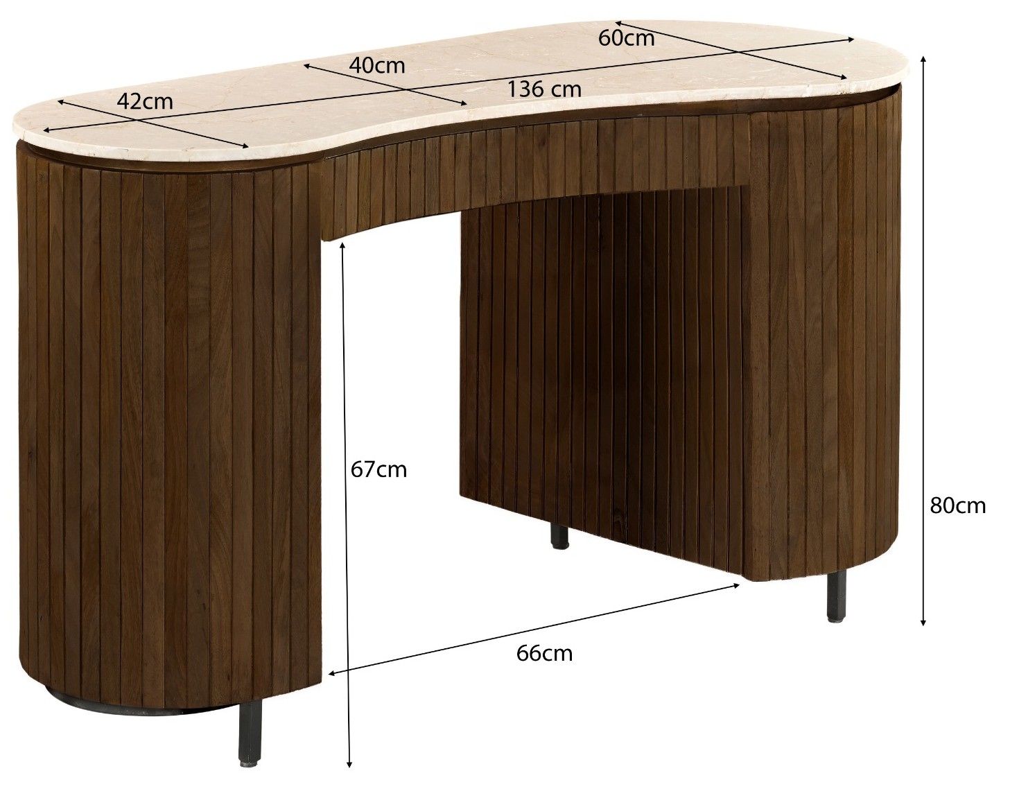 Bureau Dexter B136 x D60 x H80 cm