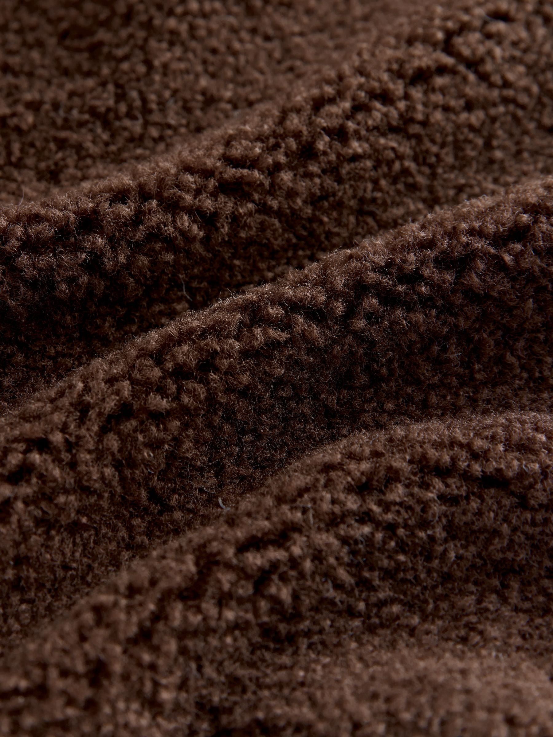 Chocoladebruin - Effen fleece met rits en trechterhals (3mnd-7jr)