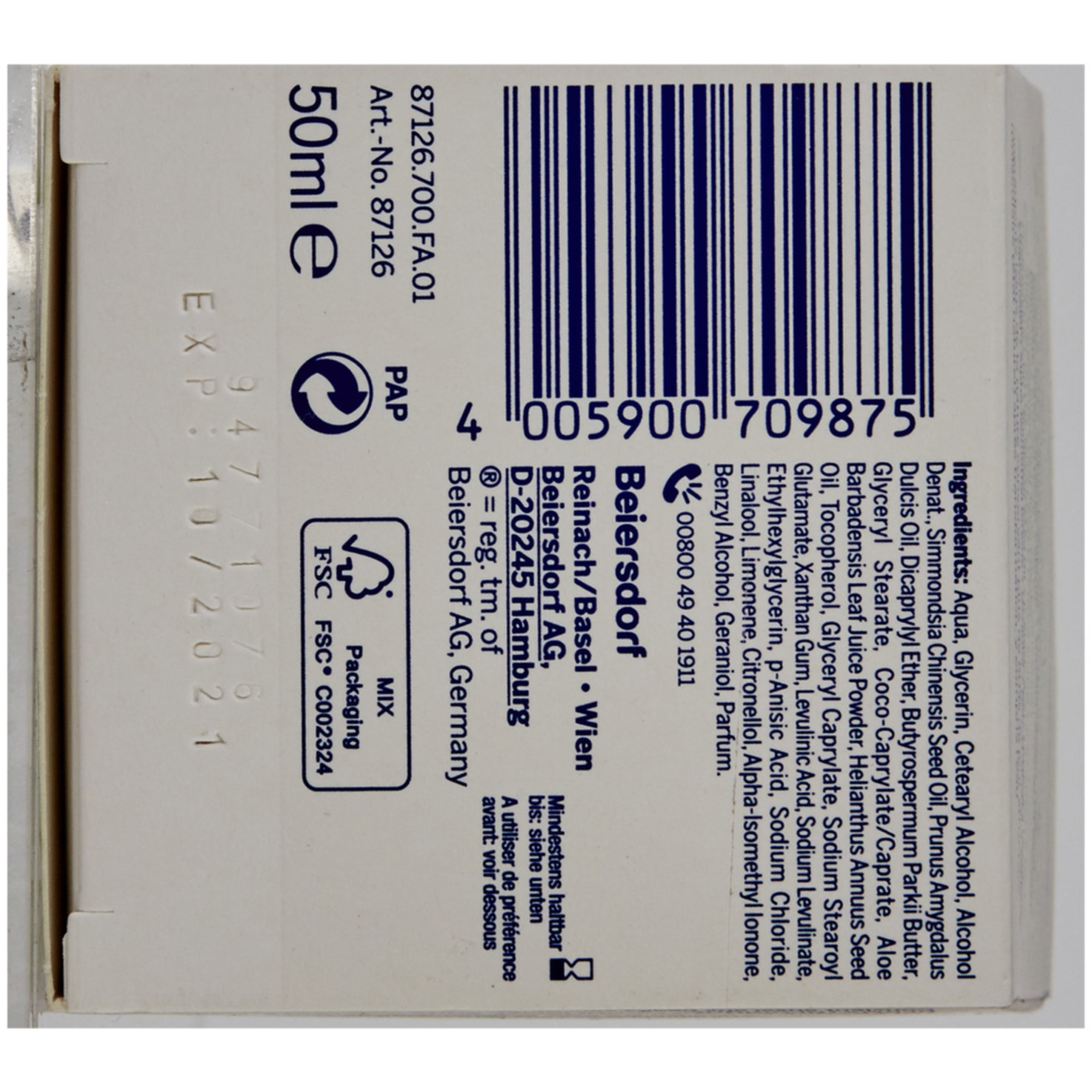 Nivea Naturally Good Tagescreme Bio Aloe Vera