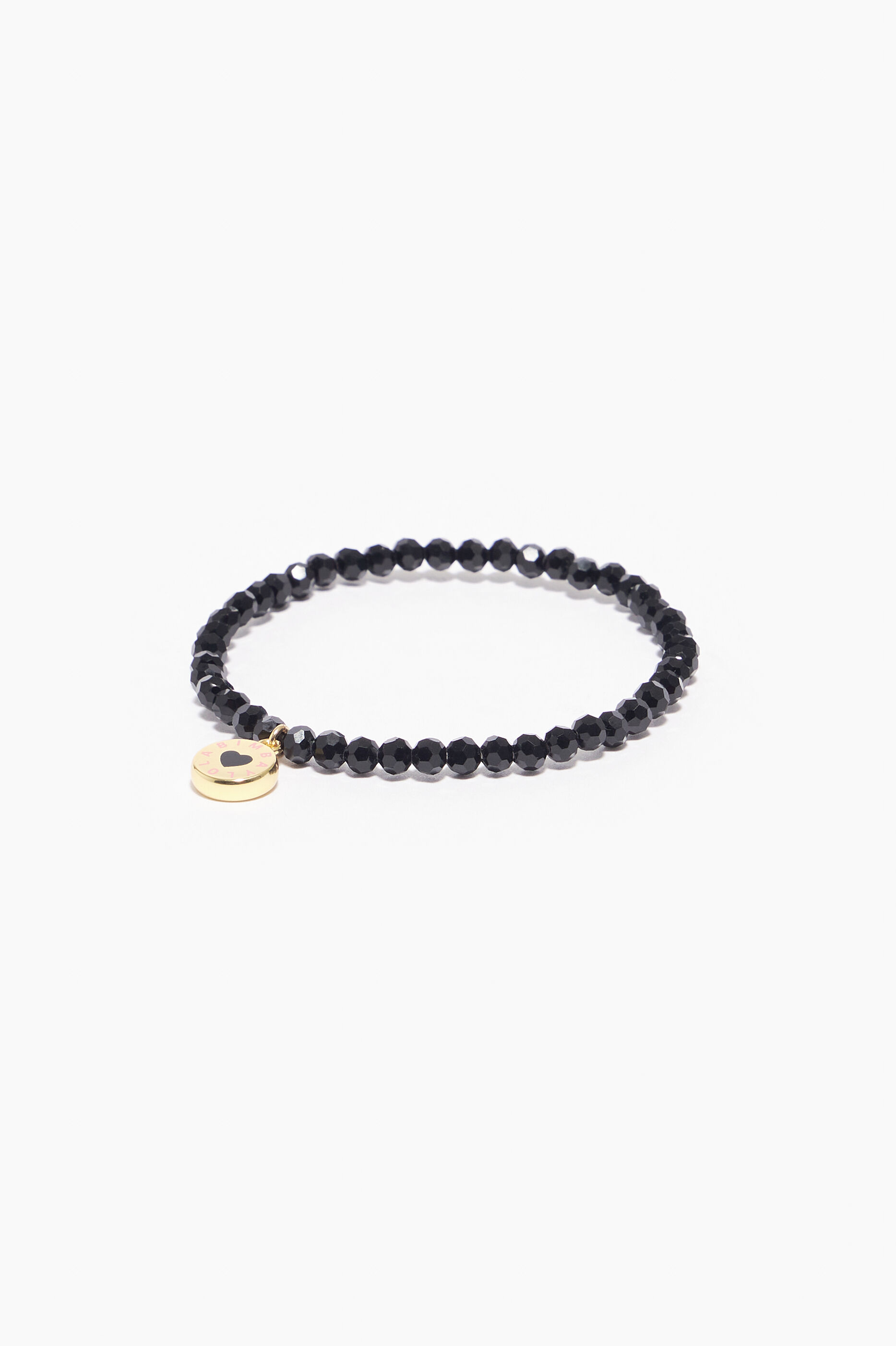 Pulseira com logotipo em cristal preto