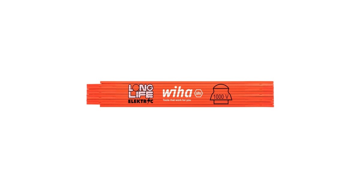 WihaElektriciensduimstok Longlife 2m meetlat  (Oranje)