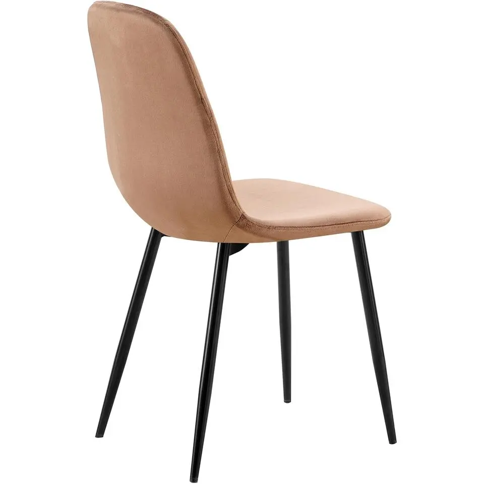 CLP Eetkamerstoel Baxter zwart Frame - Metaal - bruin