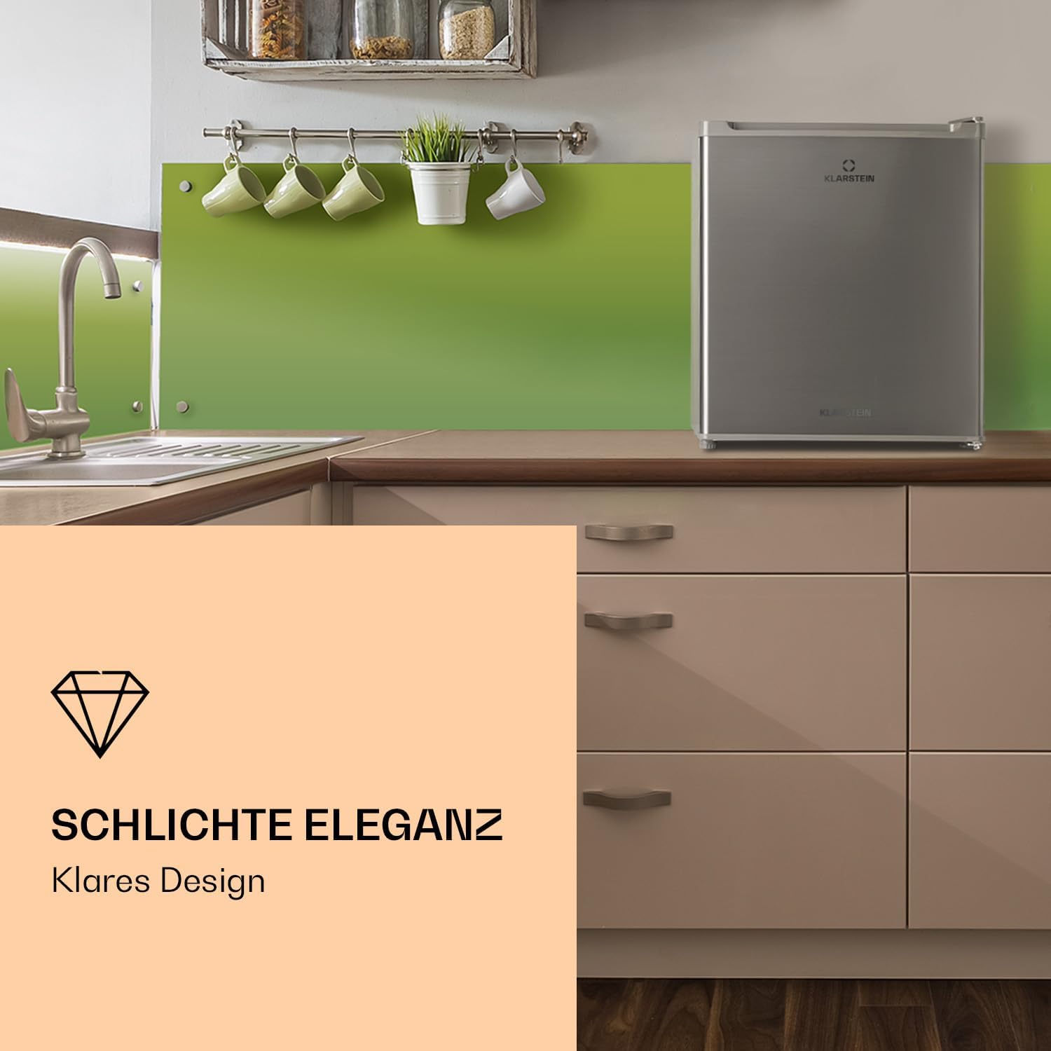 Klarstein Mini Gefrierschrank, Klein & Leise, Freistehender, 33L Kleiner Tiefkühlschrank mit Eiswürfelform & Eisschaber, Effiziente, Kompakter Freezer