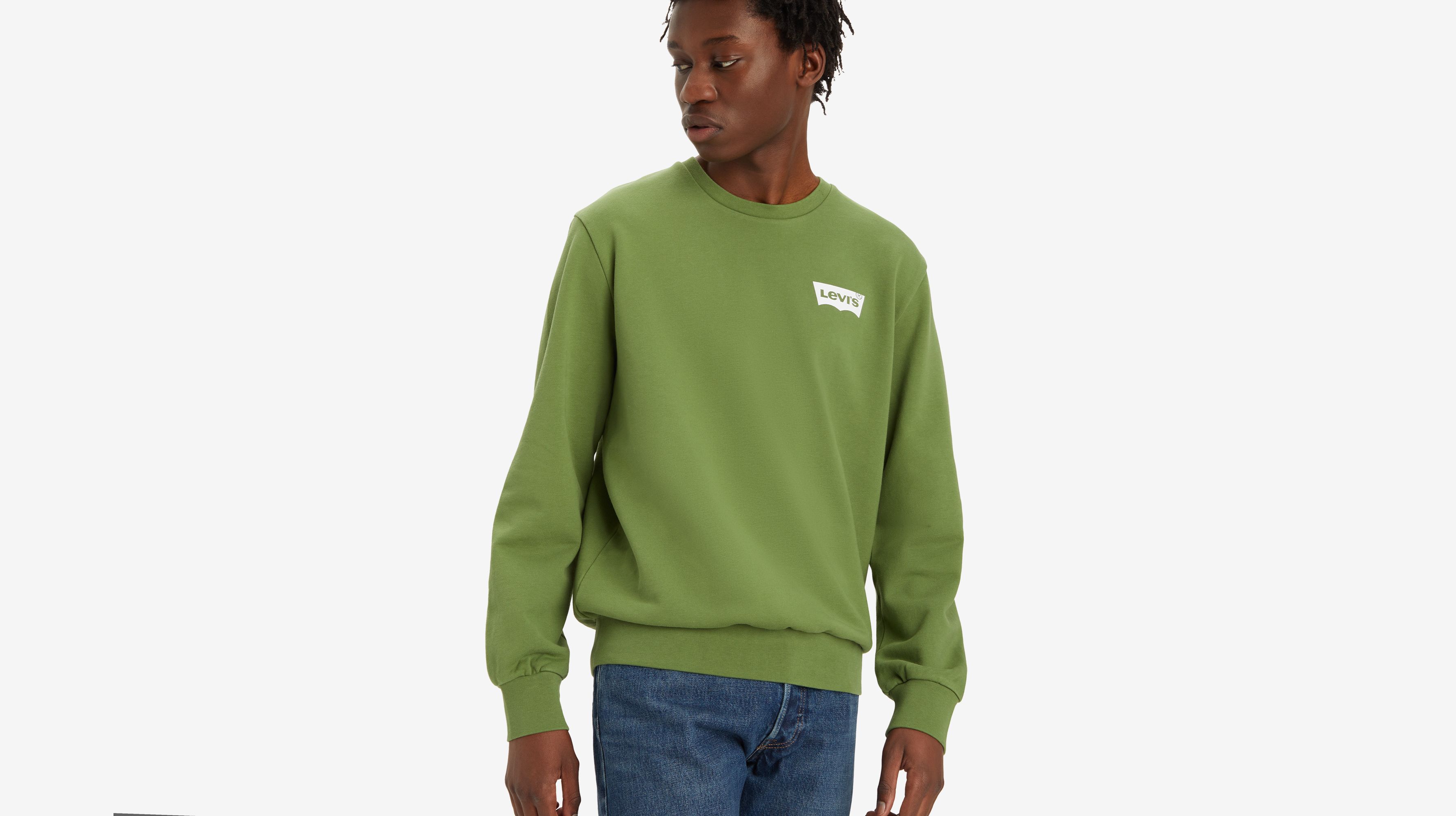 Sweat-shirt col rond graphique Standard - Batwing Crew Dill - Vert