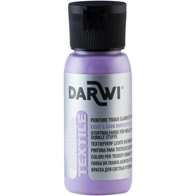DARWI Flacon de 50 ml de Peinture Textile Opaque - Lilas
