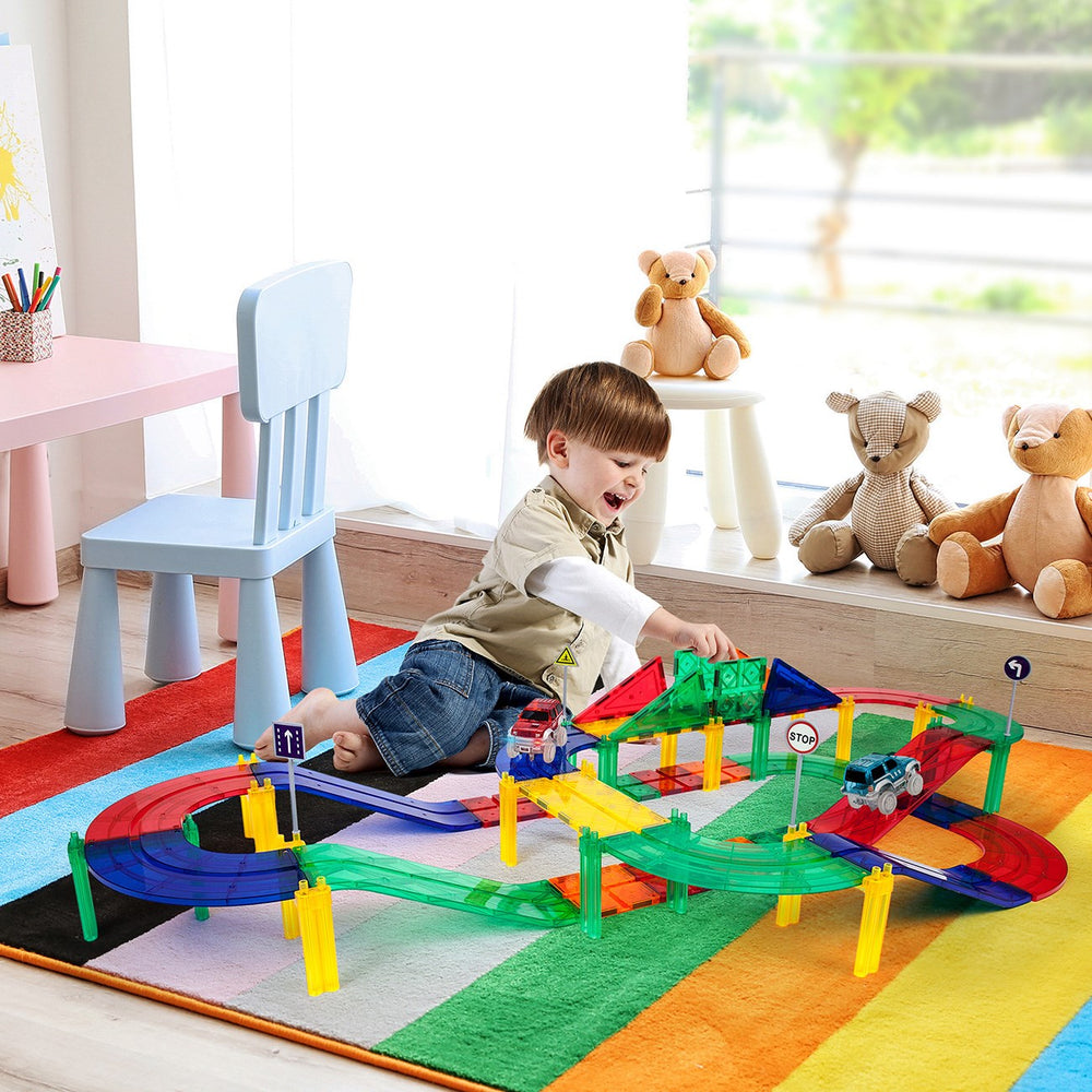 Køb Picasso Tiles 50pc Magnetic Race Track Building Blocks