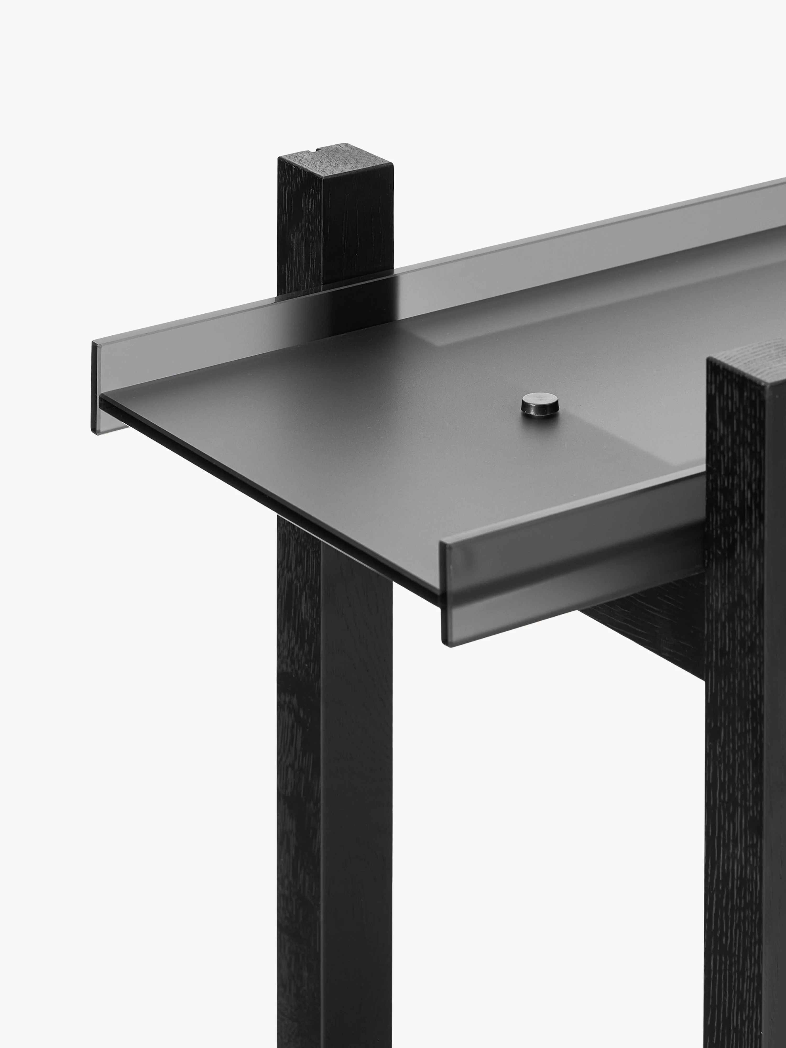 Wandrek Alex van eikenhout met glazen planken