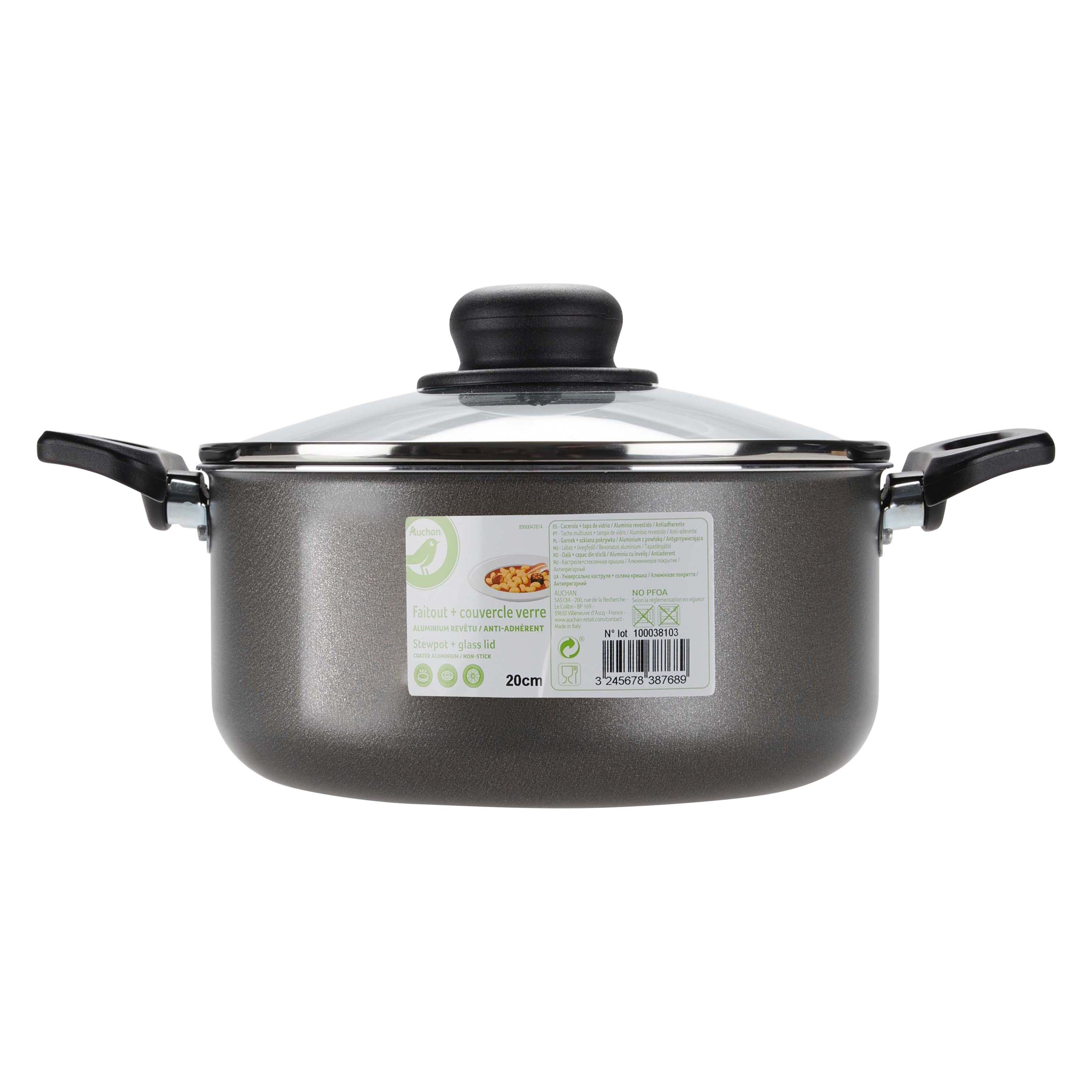 CAÇAROLA C/ TAMPA AUCHAN ALUMINIO 20 CM