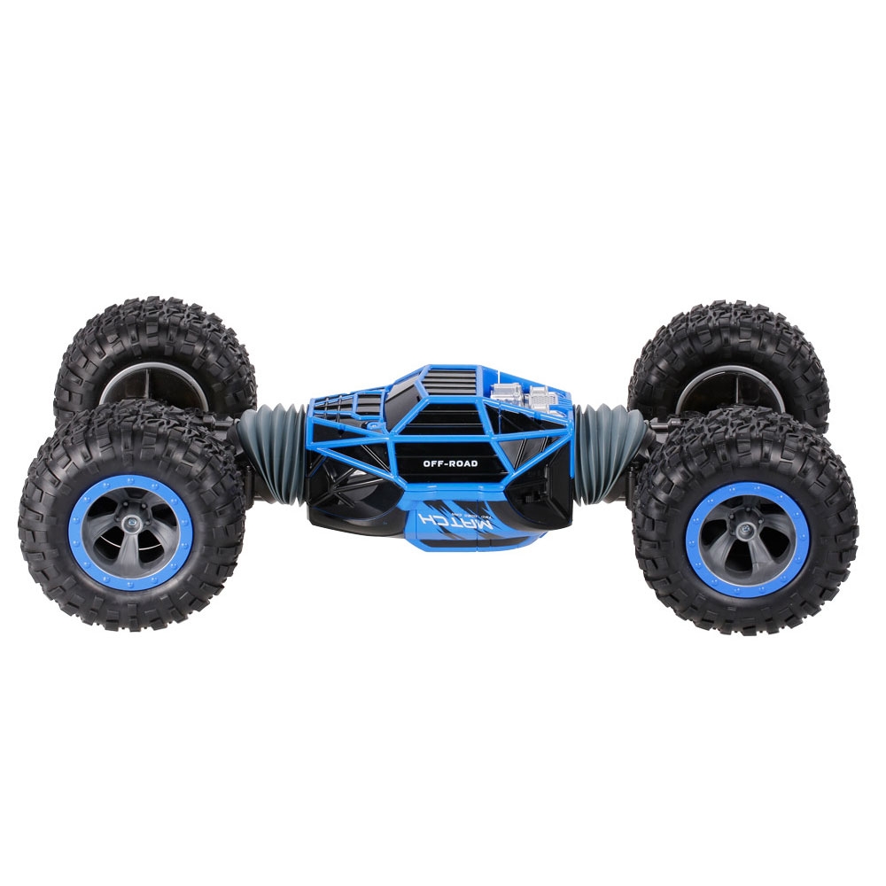 Ferngesteuerter 2.4GHz Doppelseitiger Flip RC Auto Monstertruck Off-Road Buggy 360° Drehung (1:10 Skala) - Blau