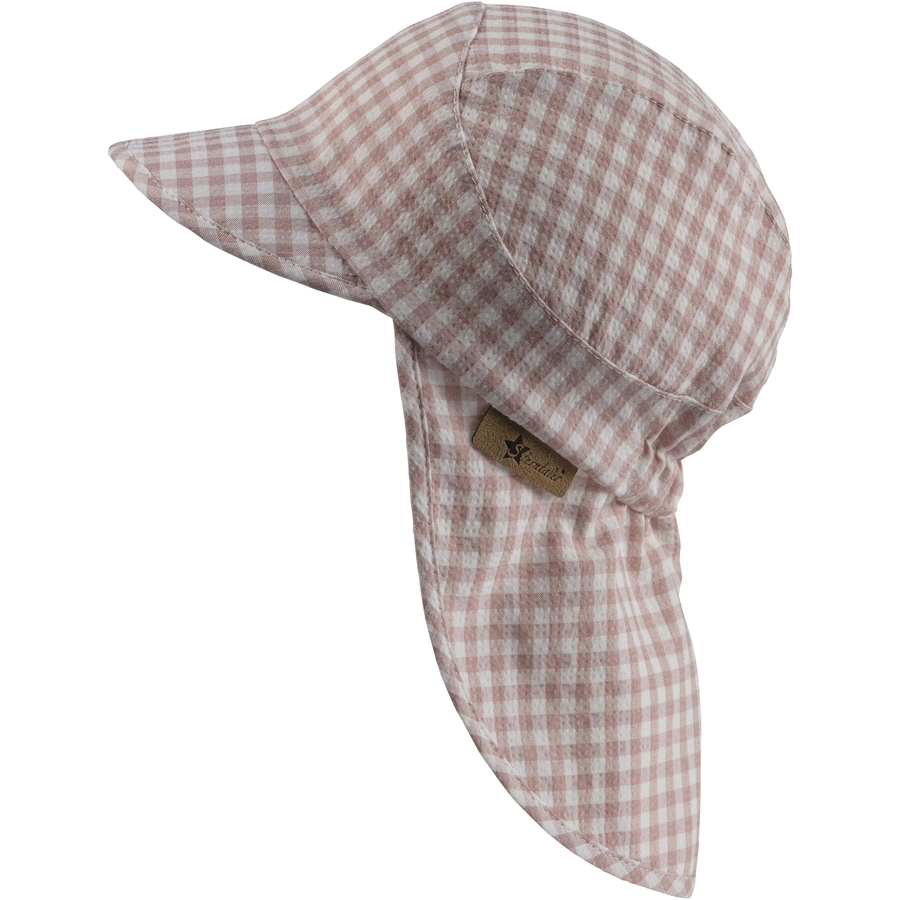 Sterntaler Schirmmütze mit Nackenschutz Vichykaro rosenholz