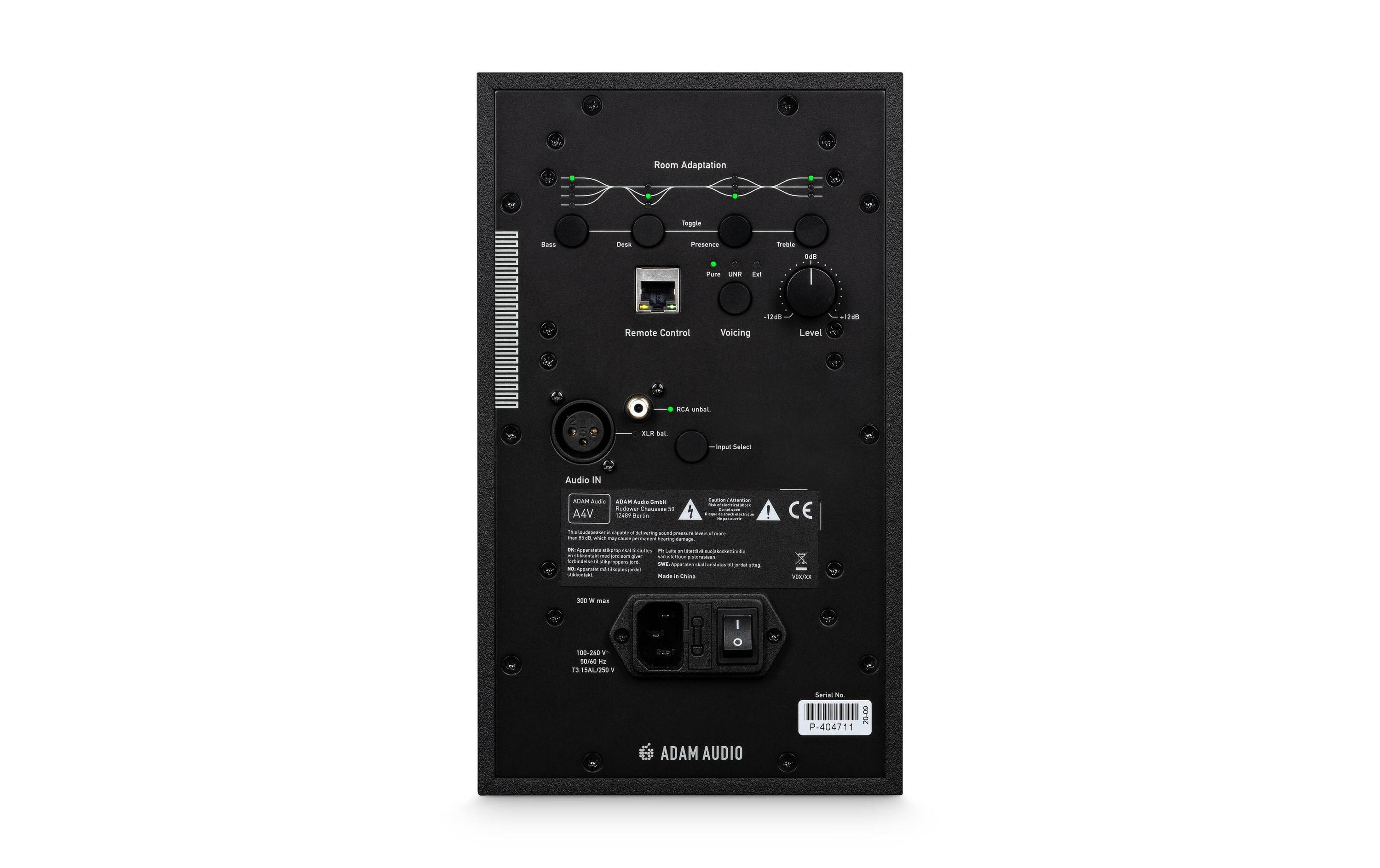 Studiomonitor A4 V Schwarz<br>Aktiver 2-Wege Lautsprecher mit DSP
