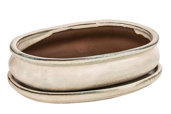Dehner Keramik-Bonsaischale, oval, ca.