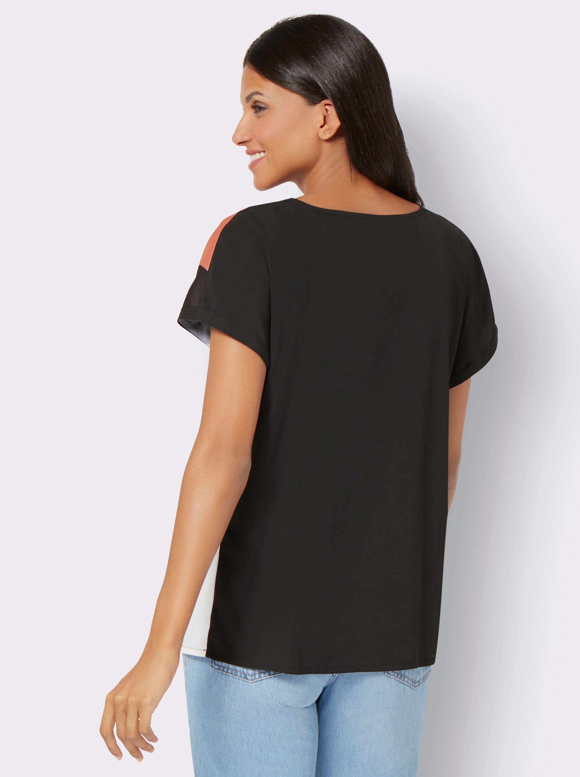 Schlupfbluse mit Grafik-Druck