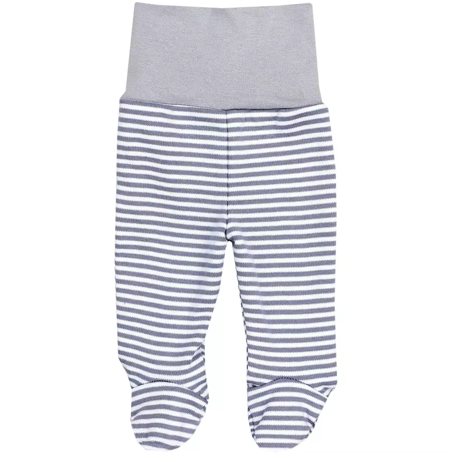 TupTam Baby Jungen Strampelhose mit Fuß 3er Pack beigegrau