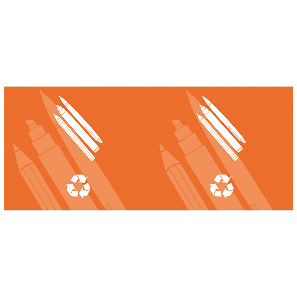 Autocollant instruments d’ecriture pour collecteur produits recyclables