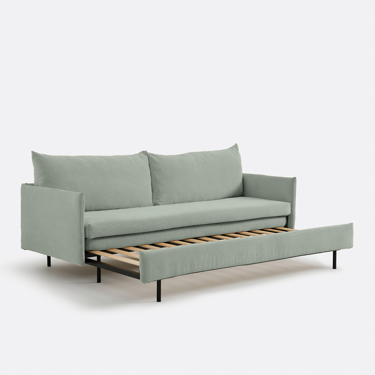 LA REDOUTE INTERIEURS<br>Sofá-cama de veludo cotelê fino, ZOFT