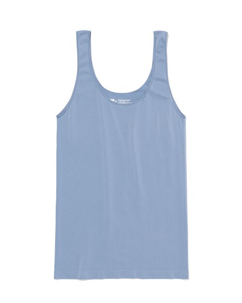 débardeur femme sans coutures en micro bleu moyen