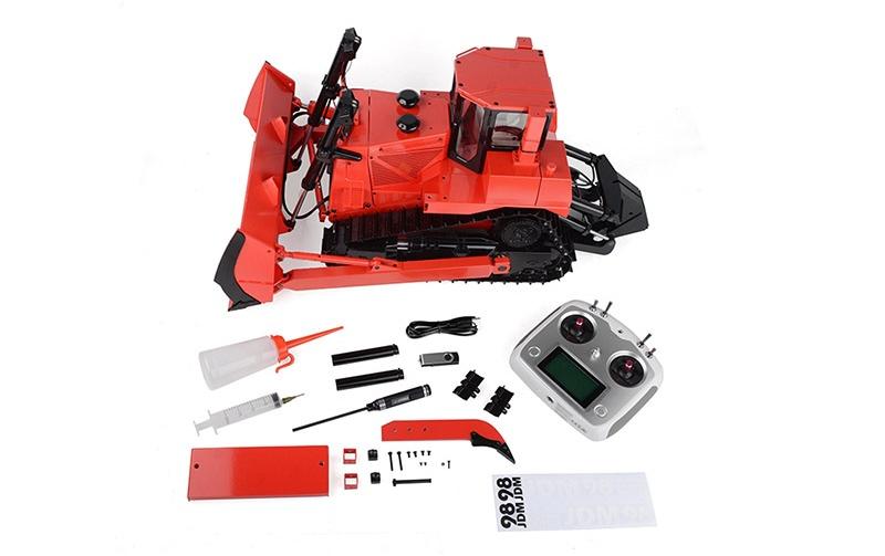 Bulldozer Earth Dozer DXR2 Hydraulisch Rot, ARTR, 1:14<br>Voll funktionsfähiger Bulldozer im Massstab 1:14 mit Hydraulik