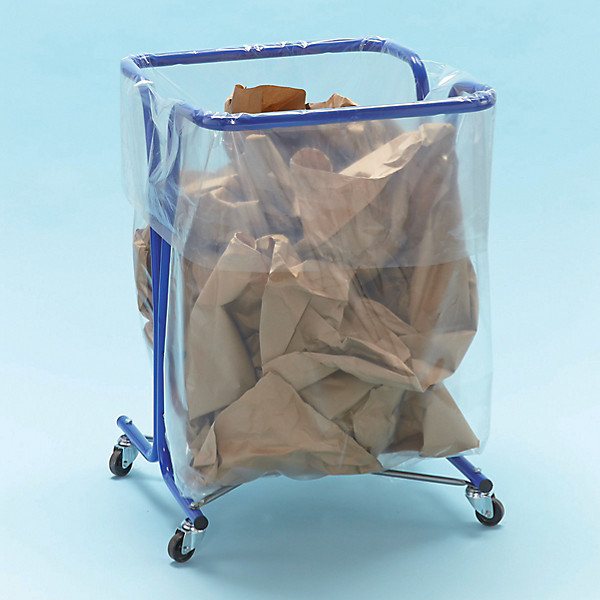 Support sac poubelle d'intérieur à roulettes Mottez bleu sans couvercle 240 L