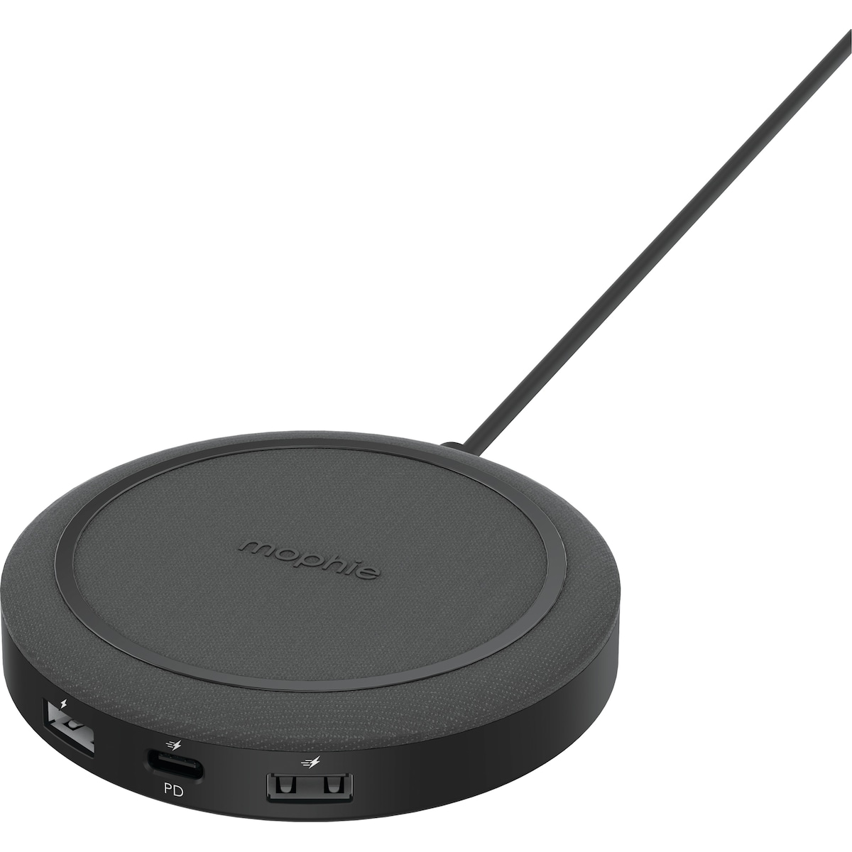 Mophie trådløs ladestasjon med USB-C- og USB-A-porter (sort)