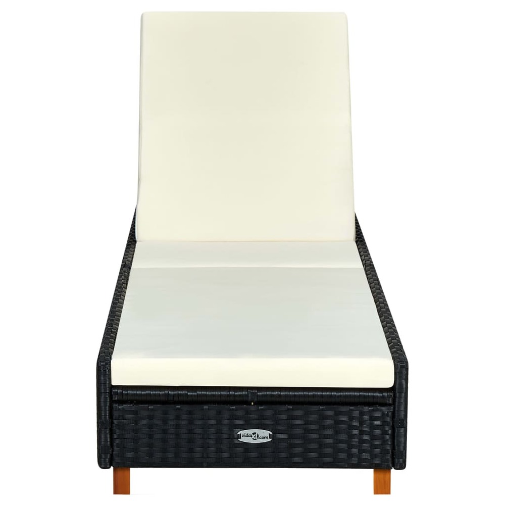 Transat avec coussin résine tressée noir