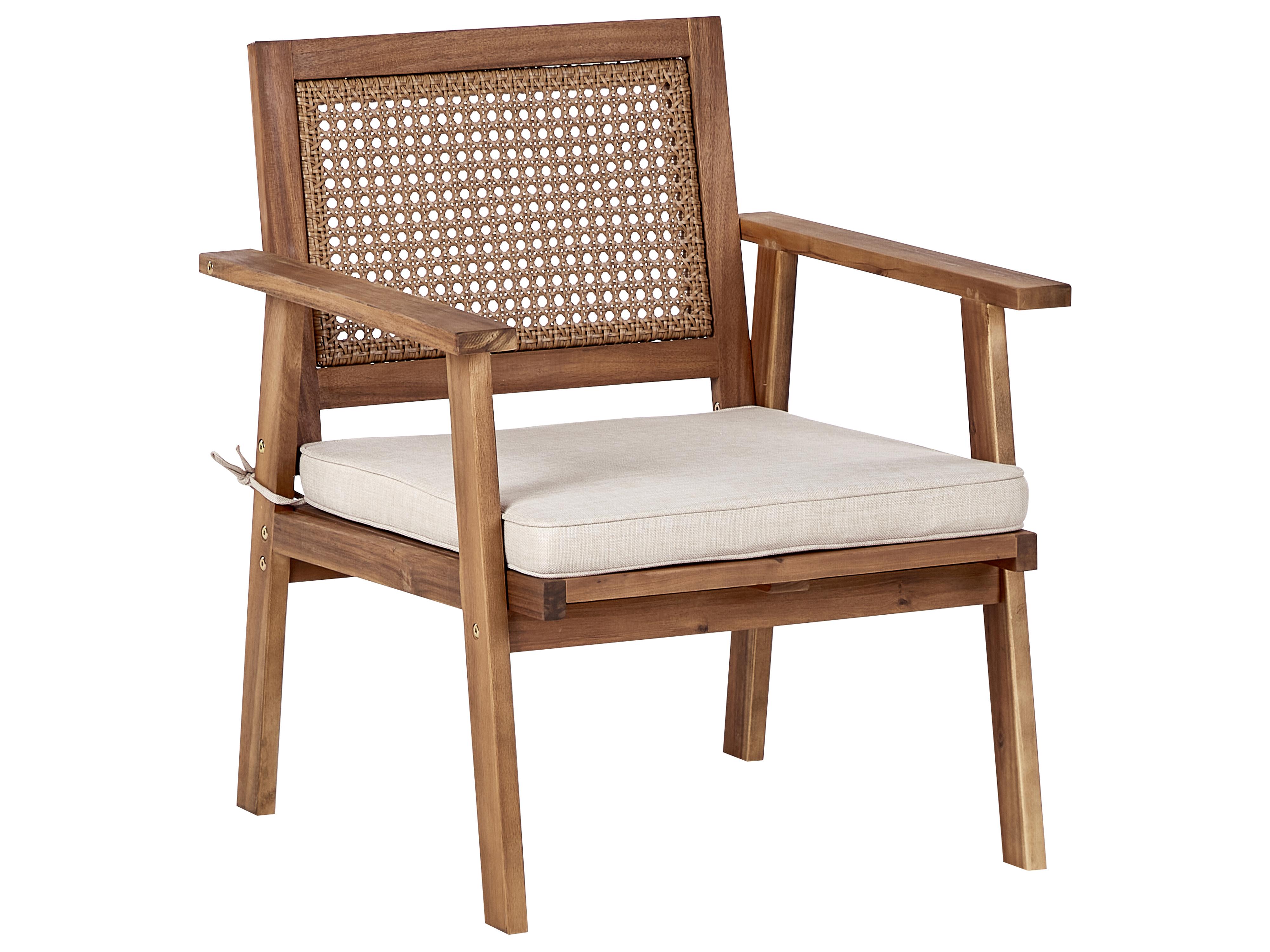 Loungeset met tafel 4-zits ARENELLA Gecertificeerd acaciahout Lichtbeige