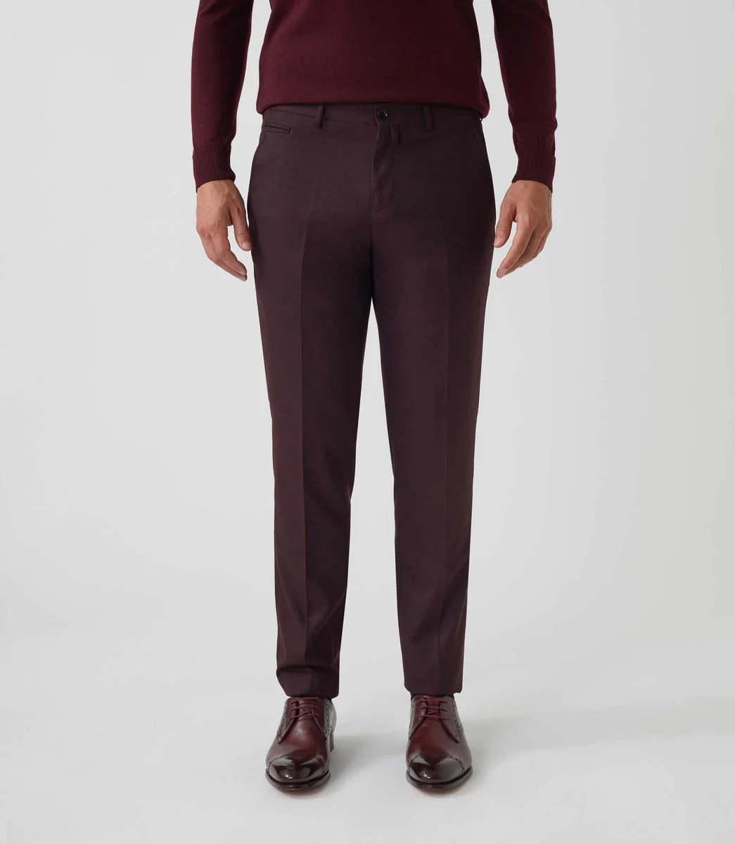 Pantalon ville bordeaux 
