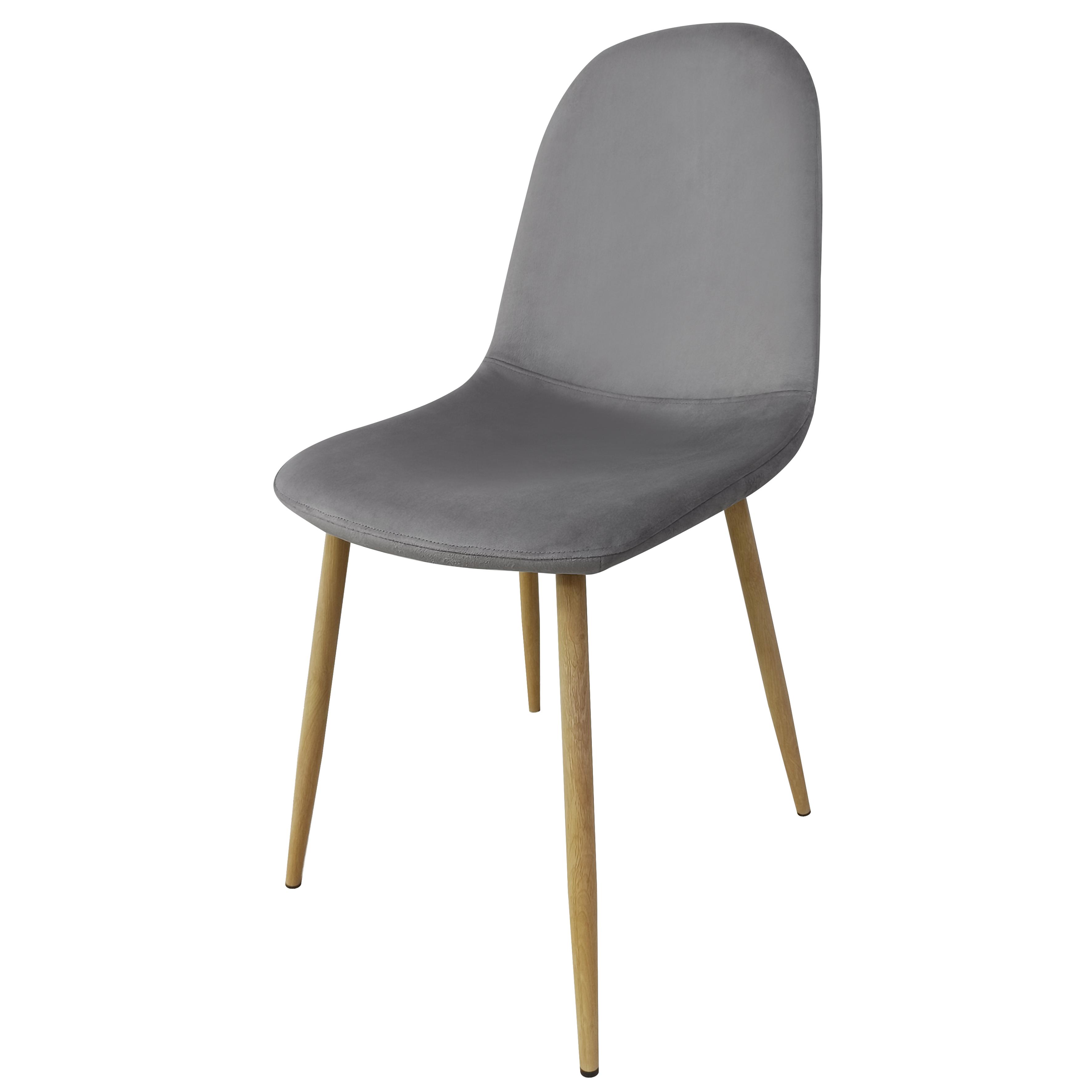 TONIA CHAISE VELOURS TAUPE PIEDS BOIS