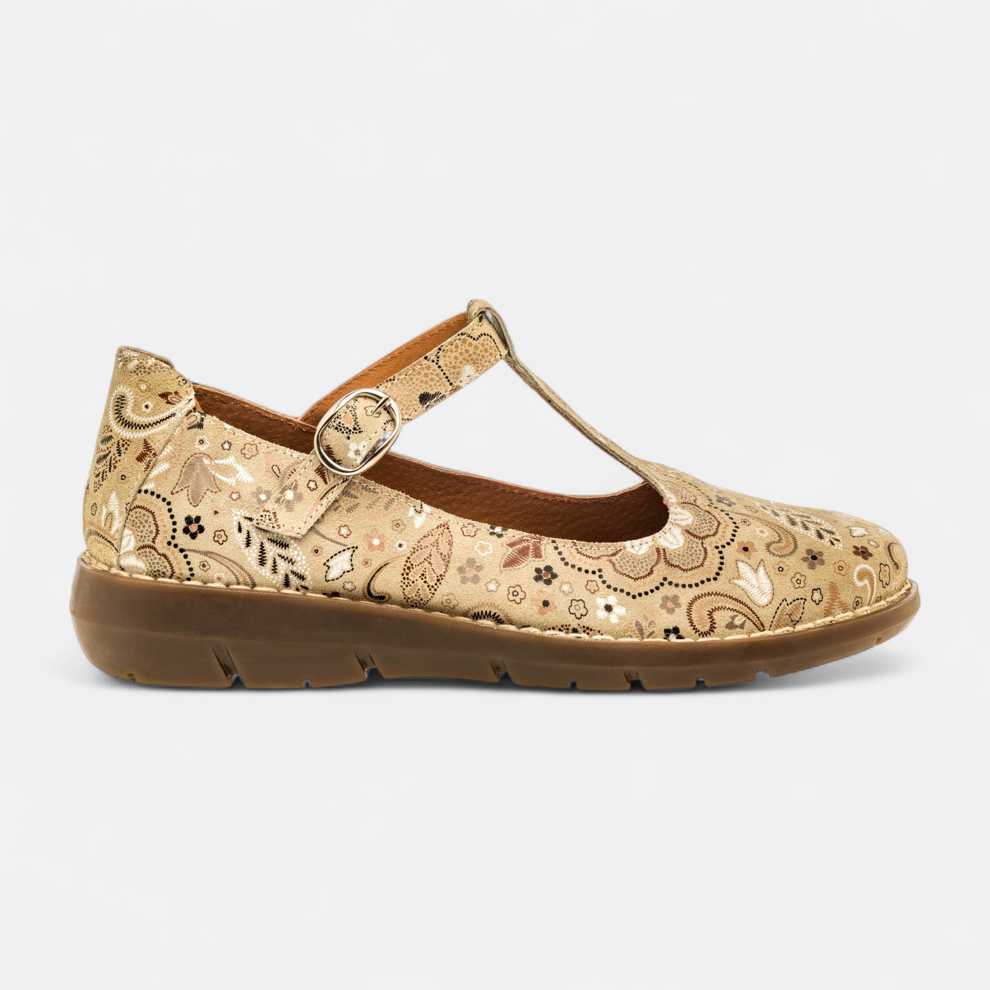 Babies Femme en cuir beige