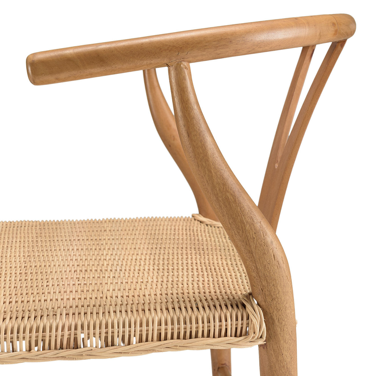 Macabane Chaise en bois de mahogany Will rotin - 52x56x76.5 cm