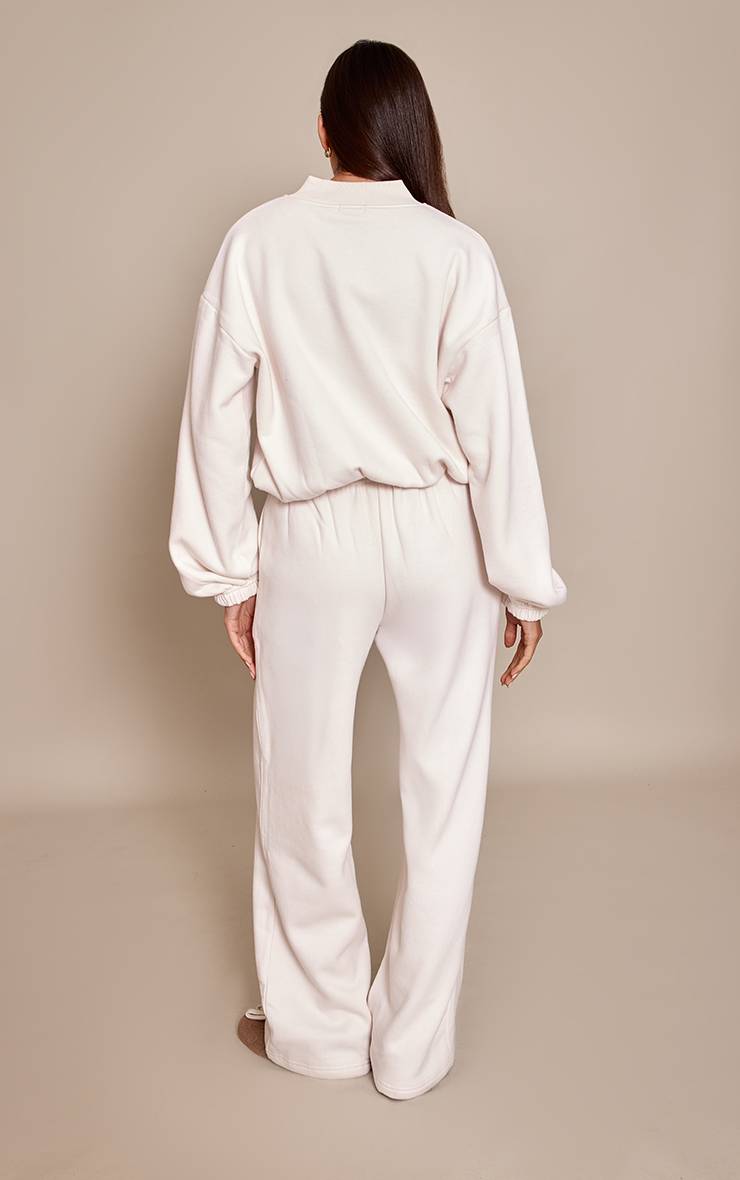 Crème Pantalon De Jogging Droit En Molleton De Coton Plt