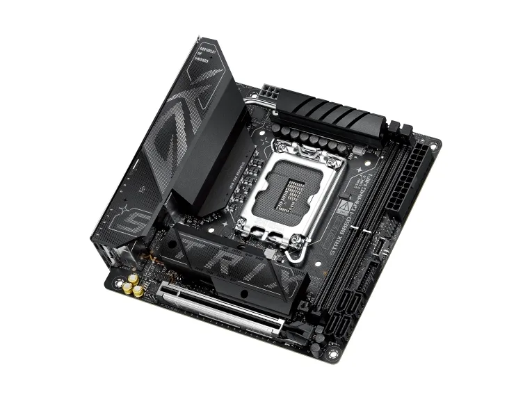 ASUS ROG STRIX B860-I GAMING WIFI - Bundkort - mini ITX - LGA1851 sokkel - B860 Chipset - USB4, USB 3.2 Gen 2, USB-C 3.2 Gen 2x2, USB 3.2 Gen 1, USB-C 3.2 Gen2 - Wi-Fi 7, 2.5 Gigabit LAN, Bluetooth - onboard grafik (CPU påkrævet) - HD Audio (8-kanale