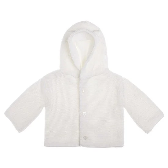 Manteau bio collection Tricot   Blanc        Naissance   de               P'tit bisou