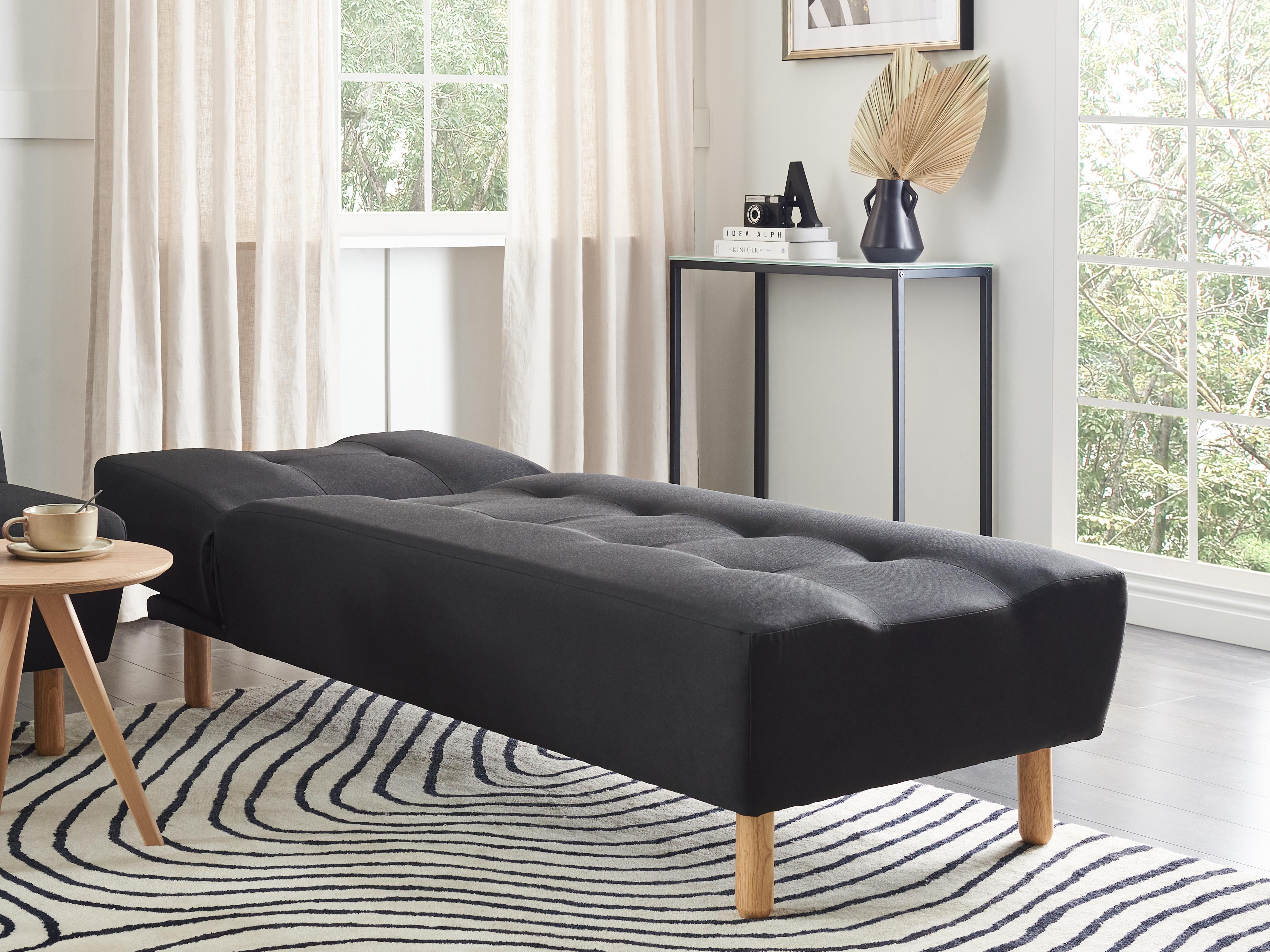 Chaise longue ALSTEN Stof Zwart