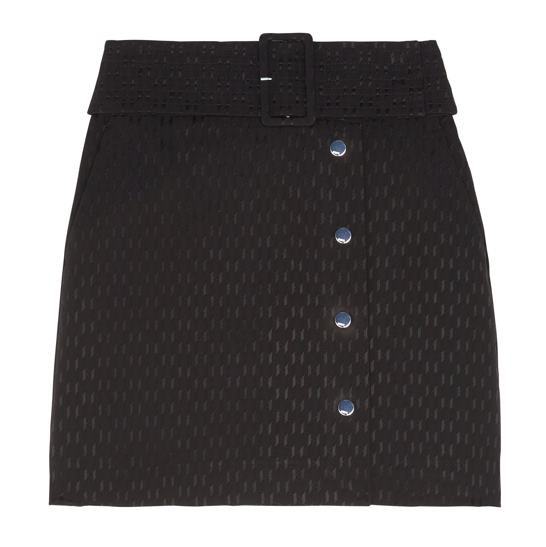 Jupe courte avec monogrammes | Noir