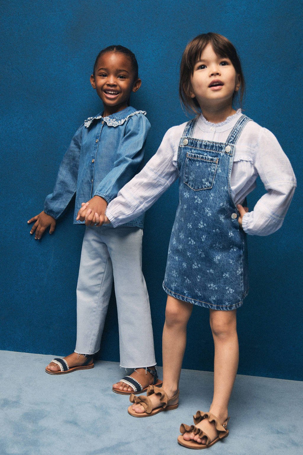 Mango Kids spijkerjurk medium blue denim