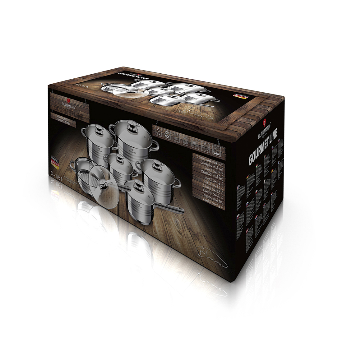 Blaumann 12-teiliges Topf-Set Edelstahl Gourmet Line Shiny