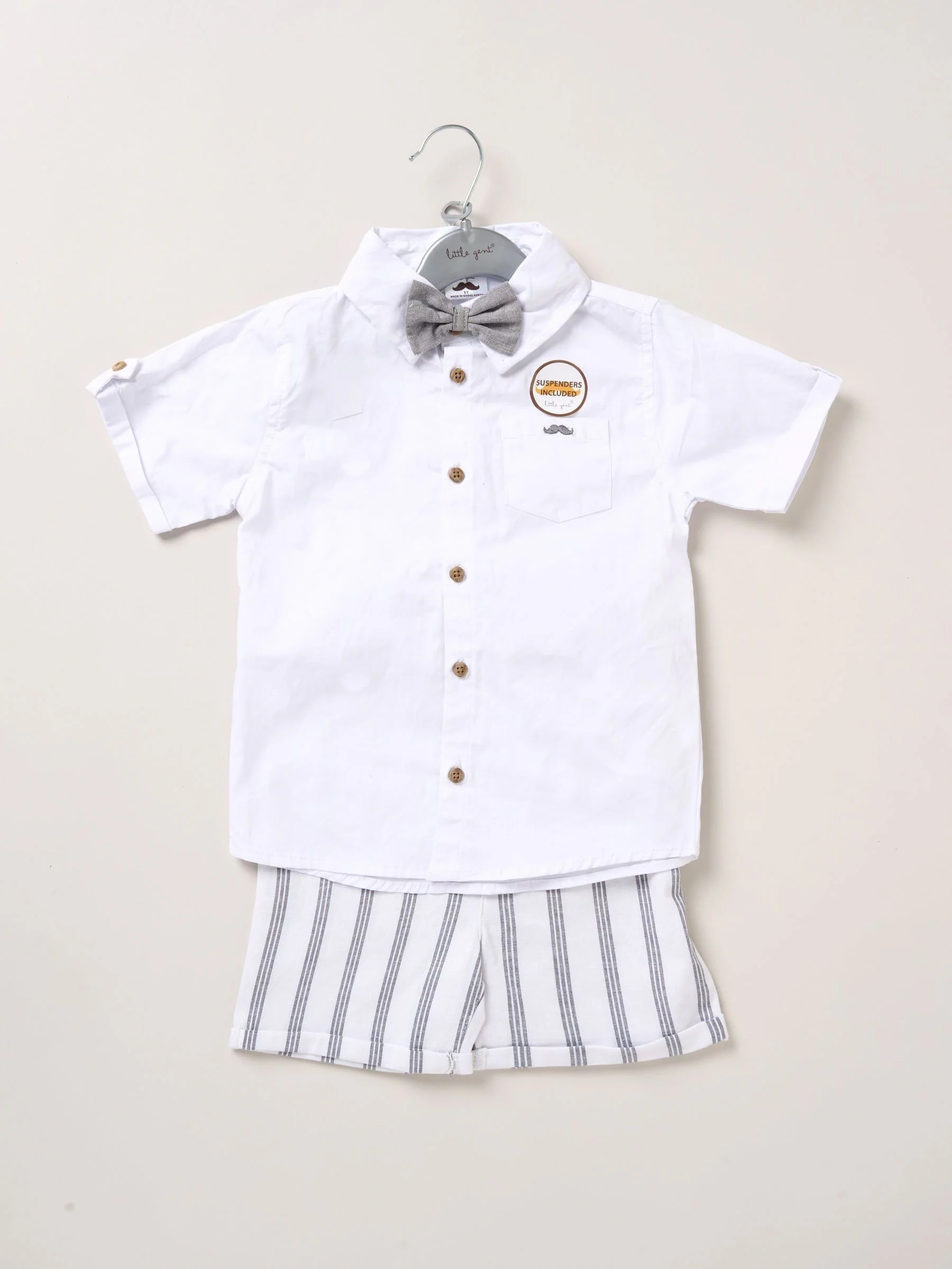 Wit - Little Gent Shirt Shorts and Braces Outfit Set