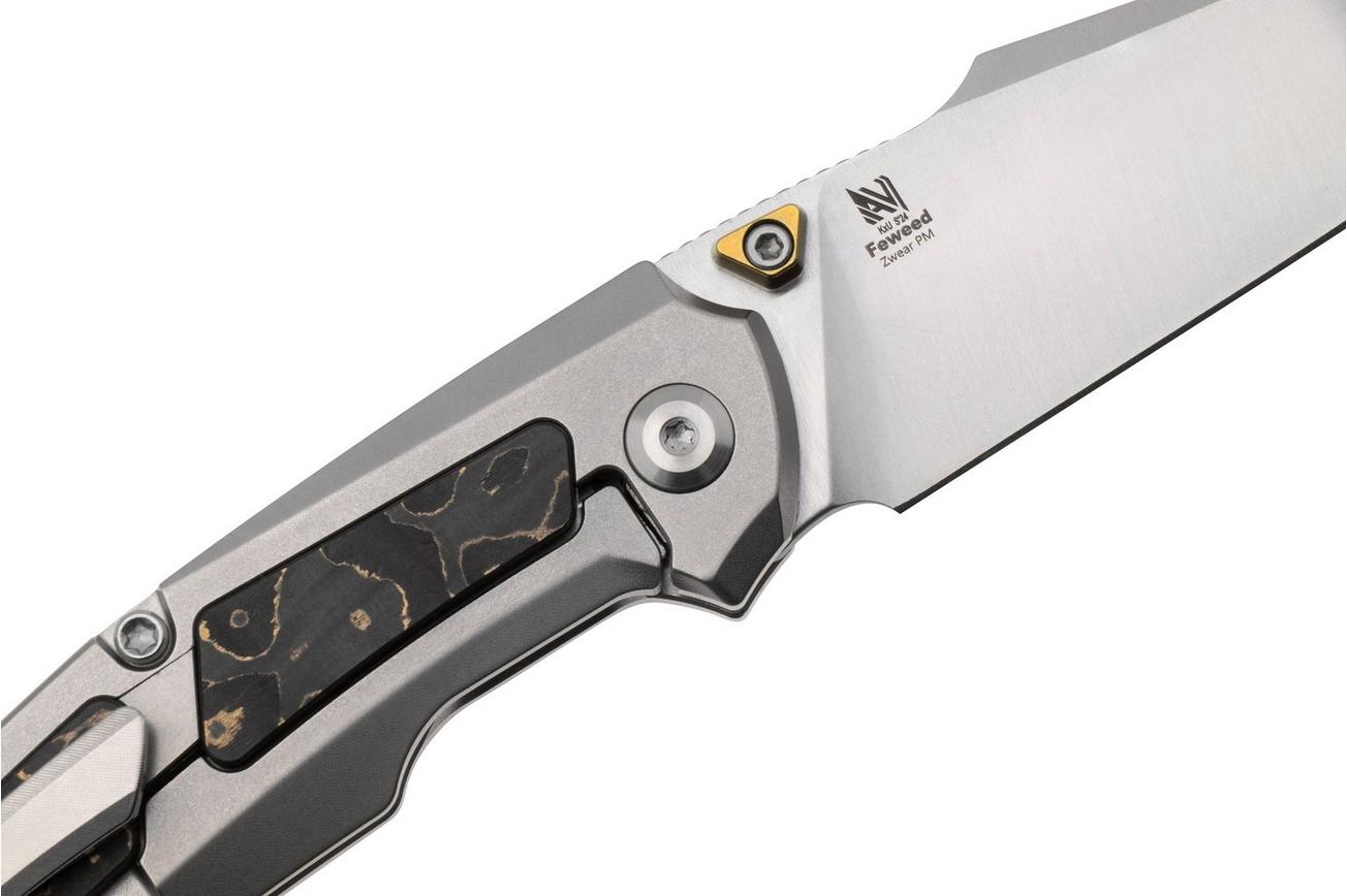 Kizer Feweed KI3694A4 Satin Zwear-PM, Titanium Camo Carbon Gold Inlay, zakmes