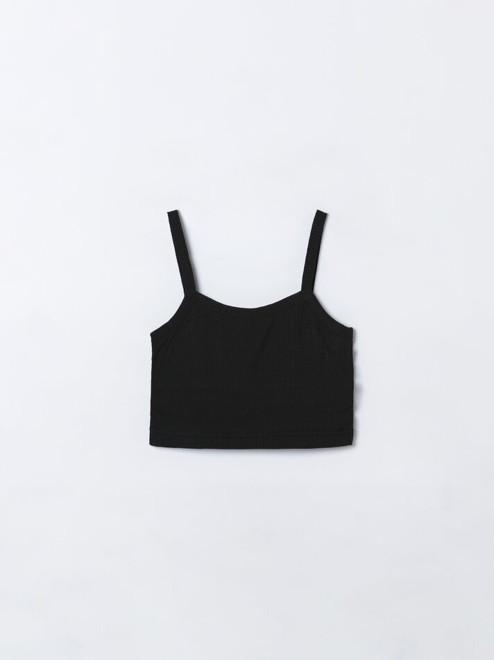Top canelado - Preto
