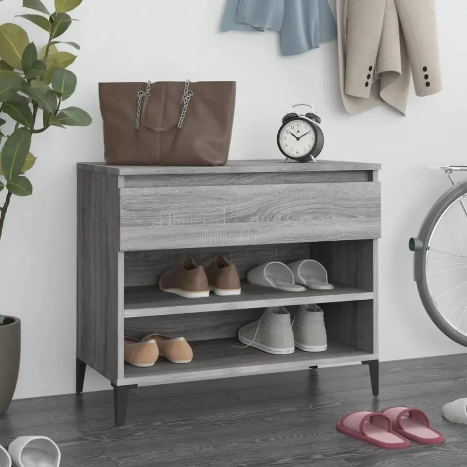 vidaXL - Schoenenrek - Grijs - Bewerkt hout